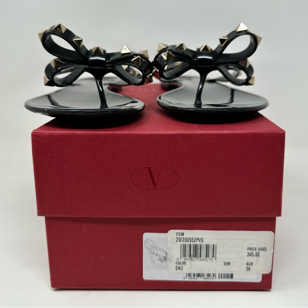 Valentino Rockstud Sandal Flip Flop with Bow